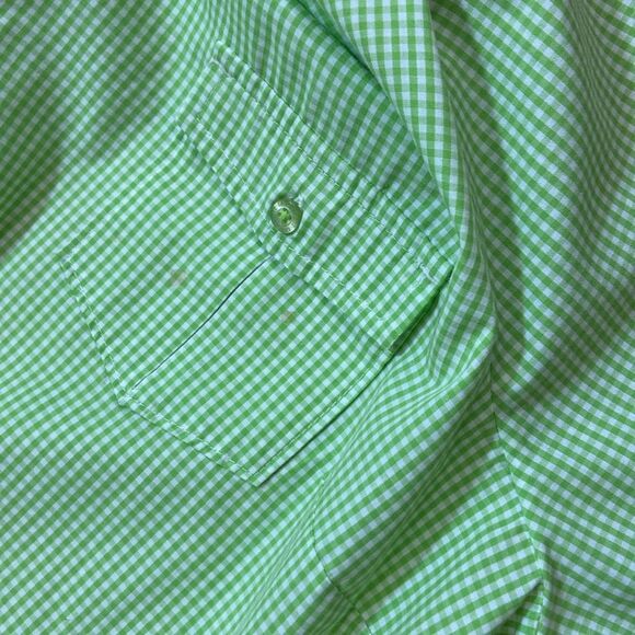 Laura Scott Green Checkered Women’s Shirt Blouse Size Approximately  3X No Tag - Picture 8 of 9